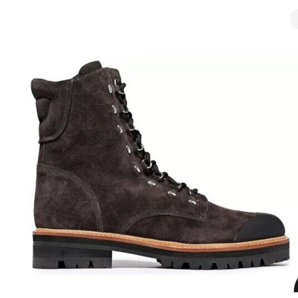 Sigerson Morrison Irene Brown Suede Ankle Combat Hiker Boots 36.5 US 6.5 NEW$450